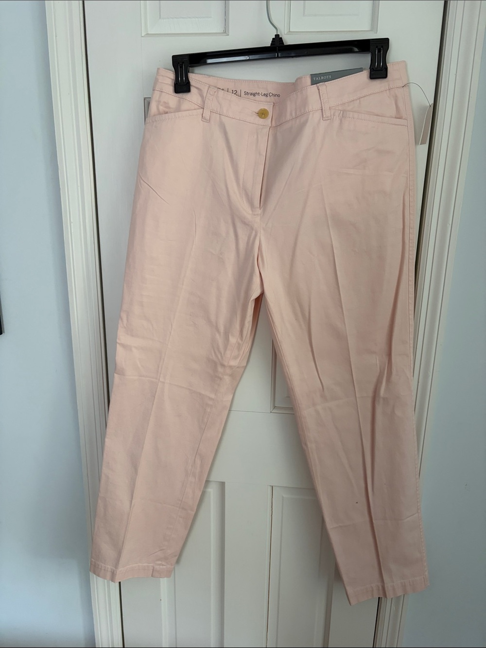 Talbots Straight-Leg Chino Pants in Pale Pink